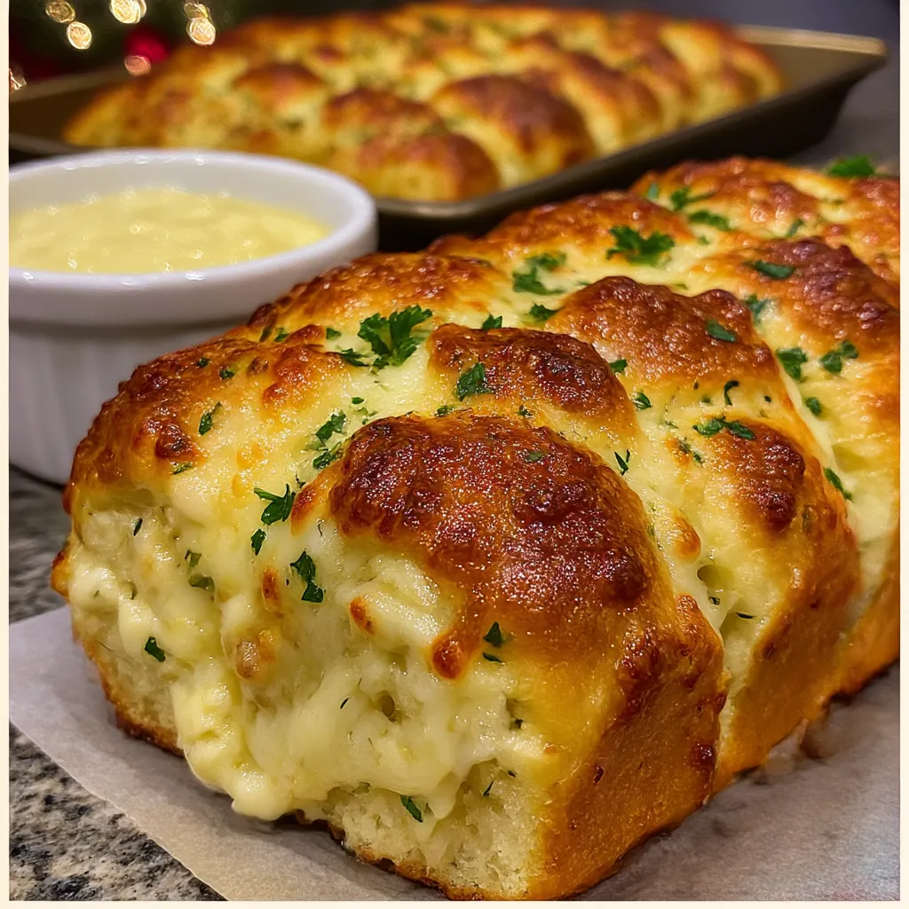 Cheesy Pull Apart Christmas Bread