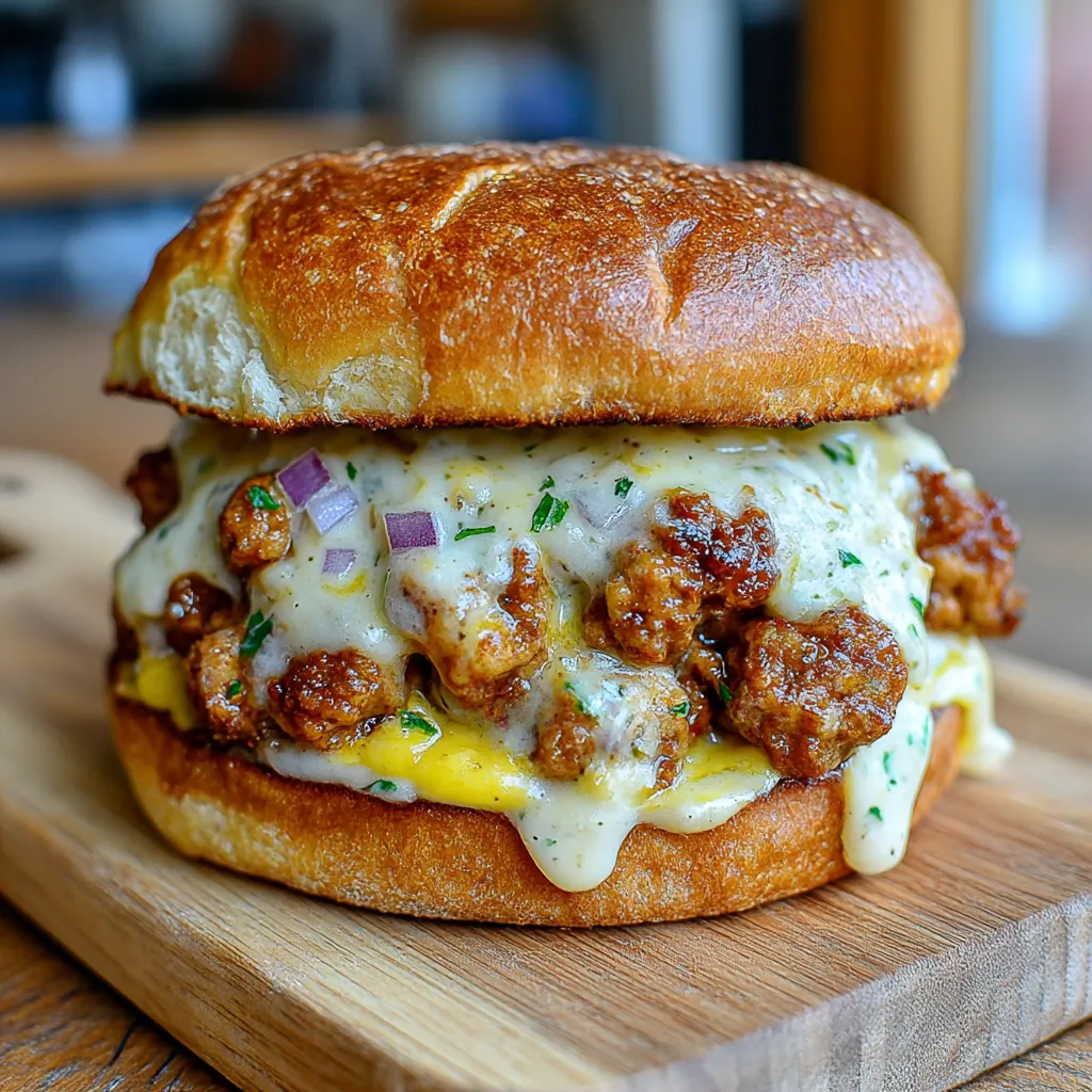 Chicken Alfredo Sloppy Joes