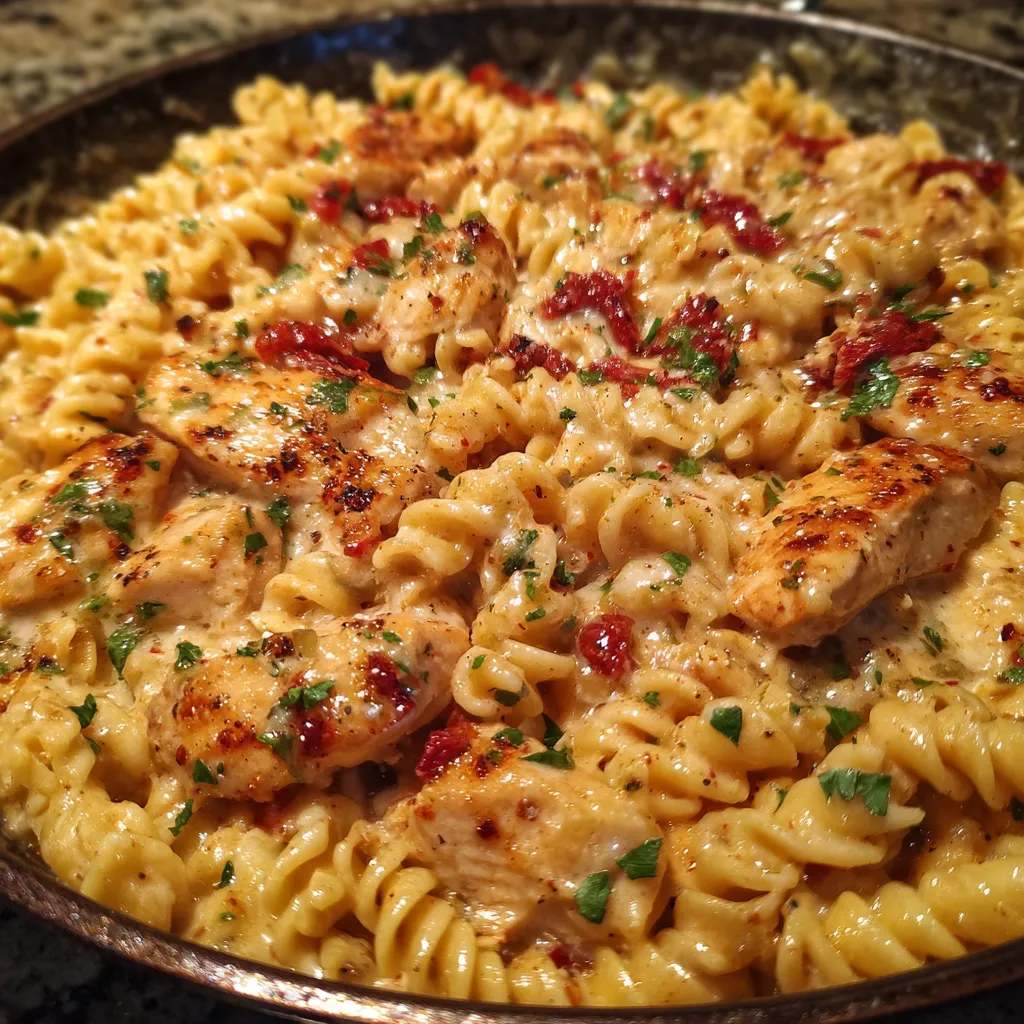 Cajun Garlic Chicken Rotini Skillet
