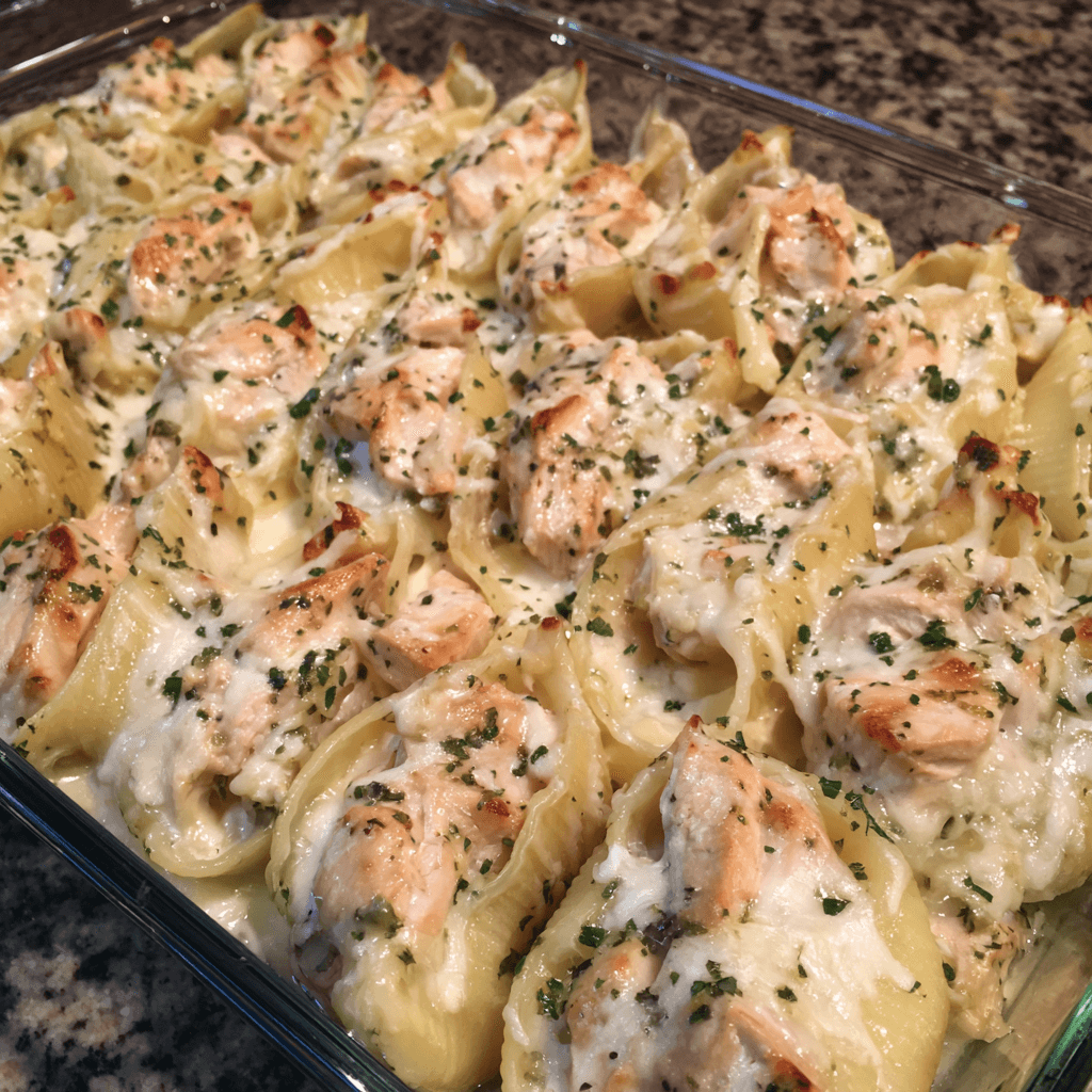 Chicken Alfredo Stuffed Shells