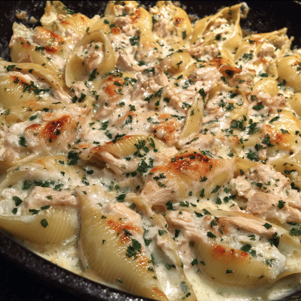 Chicken Alfredo Stuffed Shells