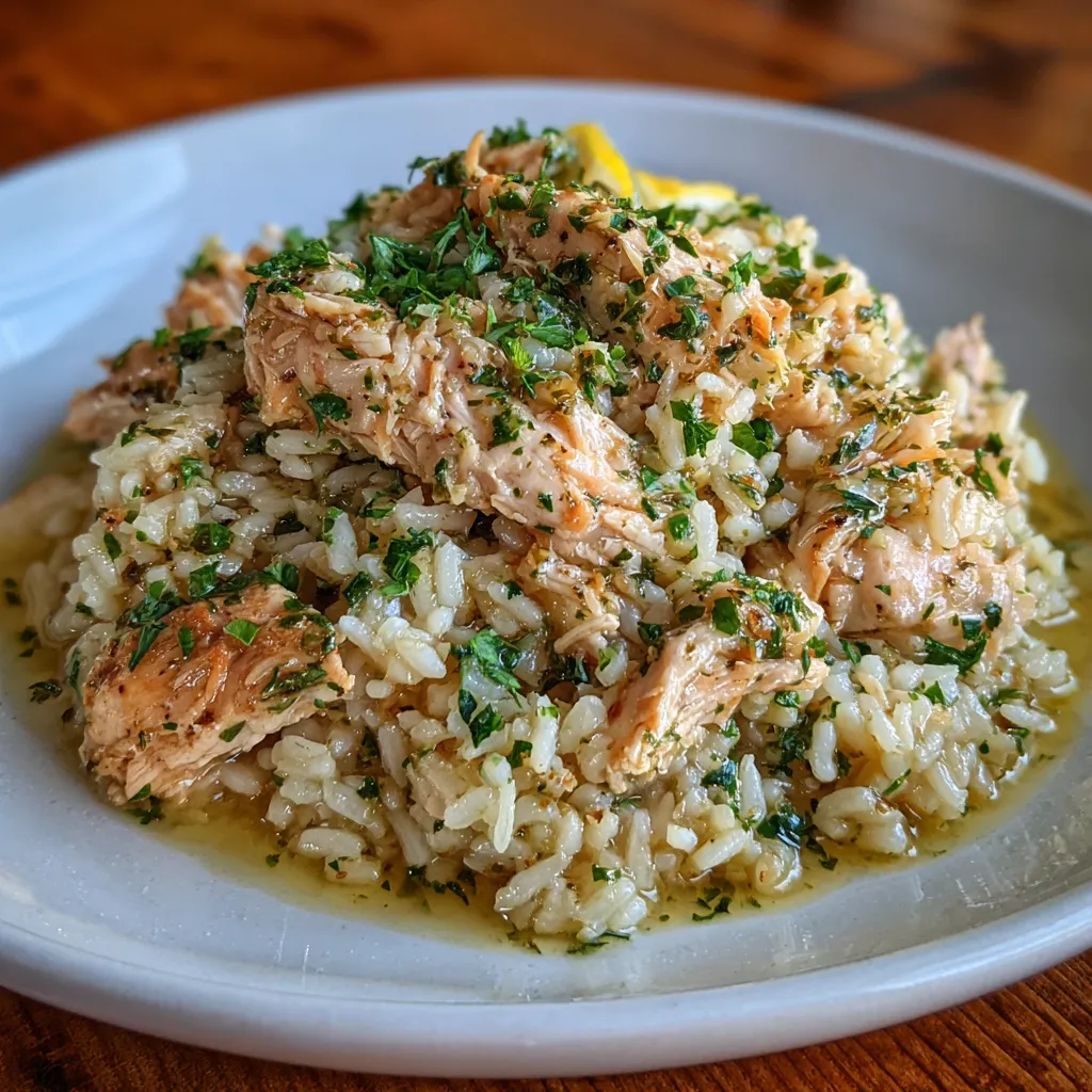 Slow Cooker Lemon Herb Chicken and Rice