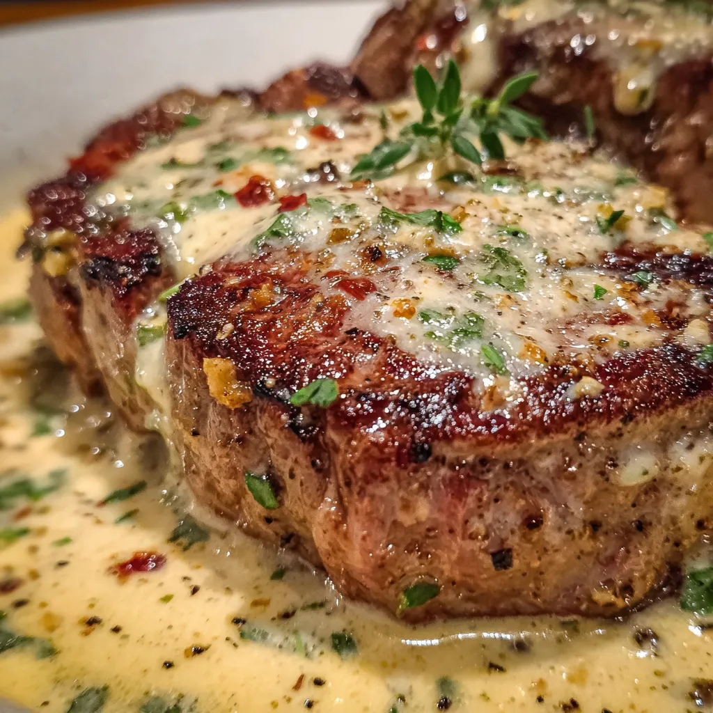 Juicy Steak with Creamy Garlic Sauce