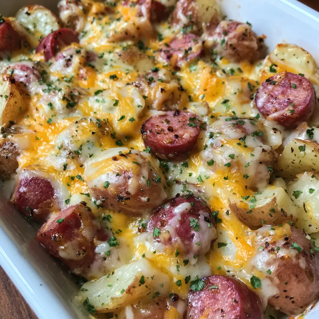 Cheesy Ranch Potatoes and Smoked Sausage