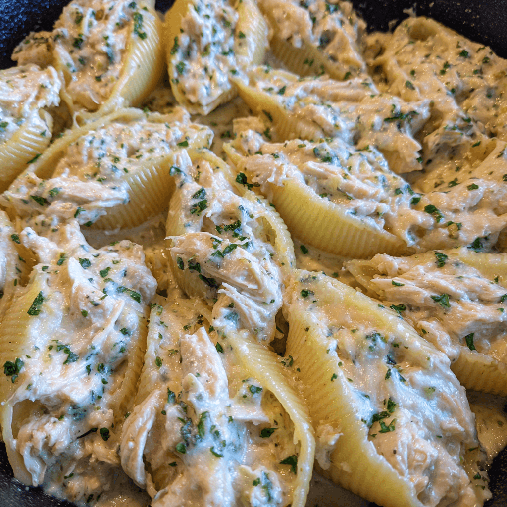 Chicken Alfredo Stuffed Shells