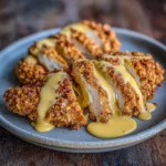 Pretzel Chicken with Mustard-Cheddar Sauce