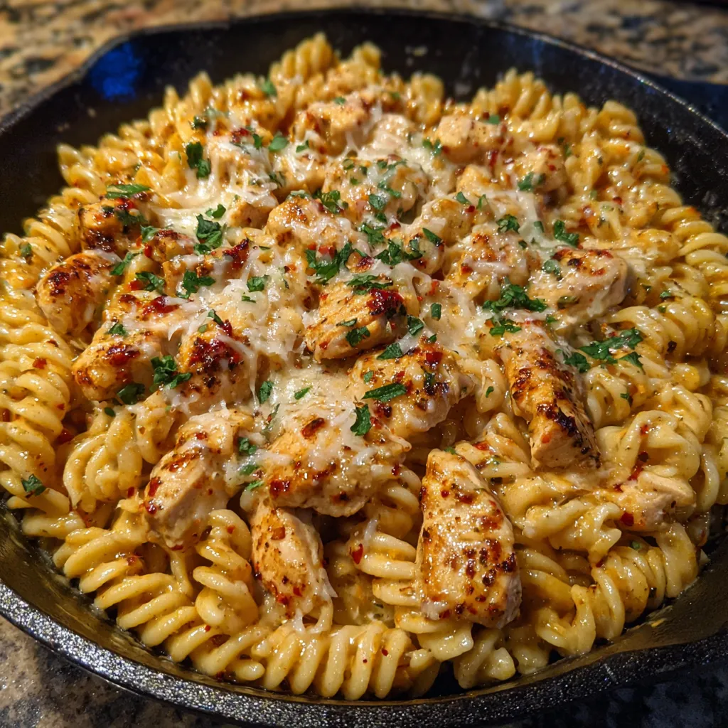 Cajun Garlic Chicken Rotini Skillet