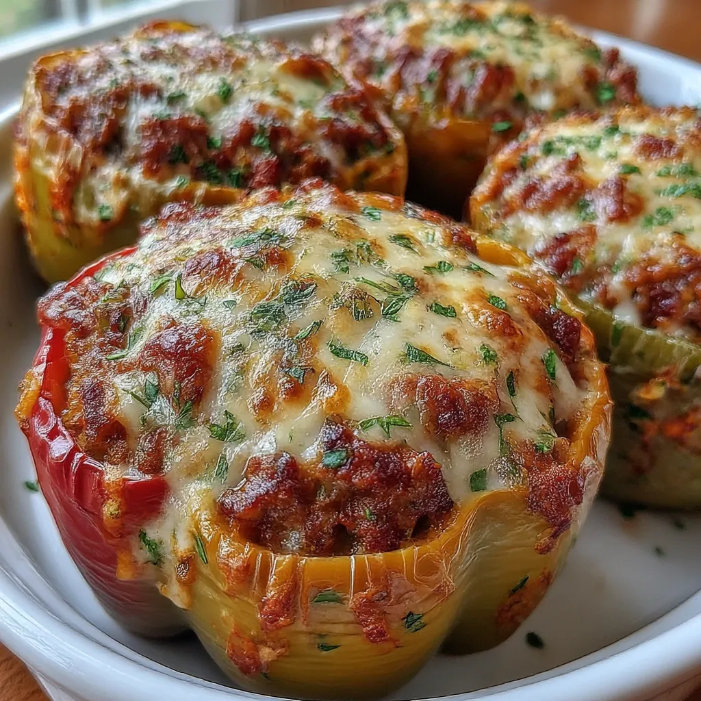 Creamy Keto Low Carb Stuffed Bell Peppers