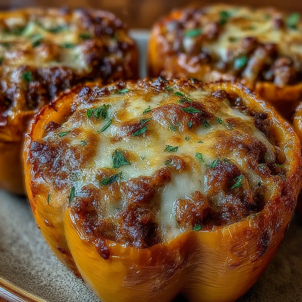 Creamy Keto Low Carb Stuffed Bell Peppers