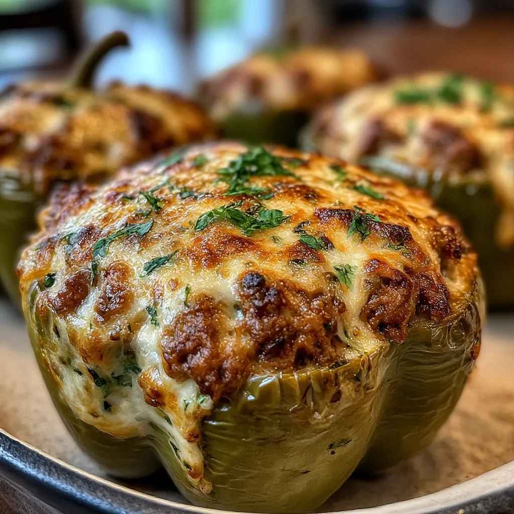 Creamy Keto Low Carb Stuffed Bell Peppers