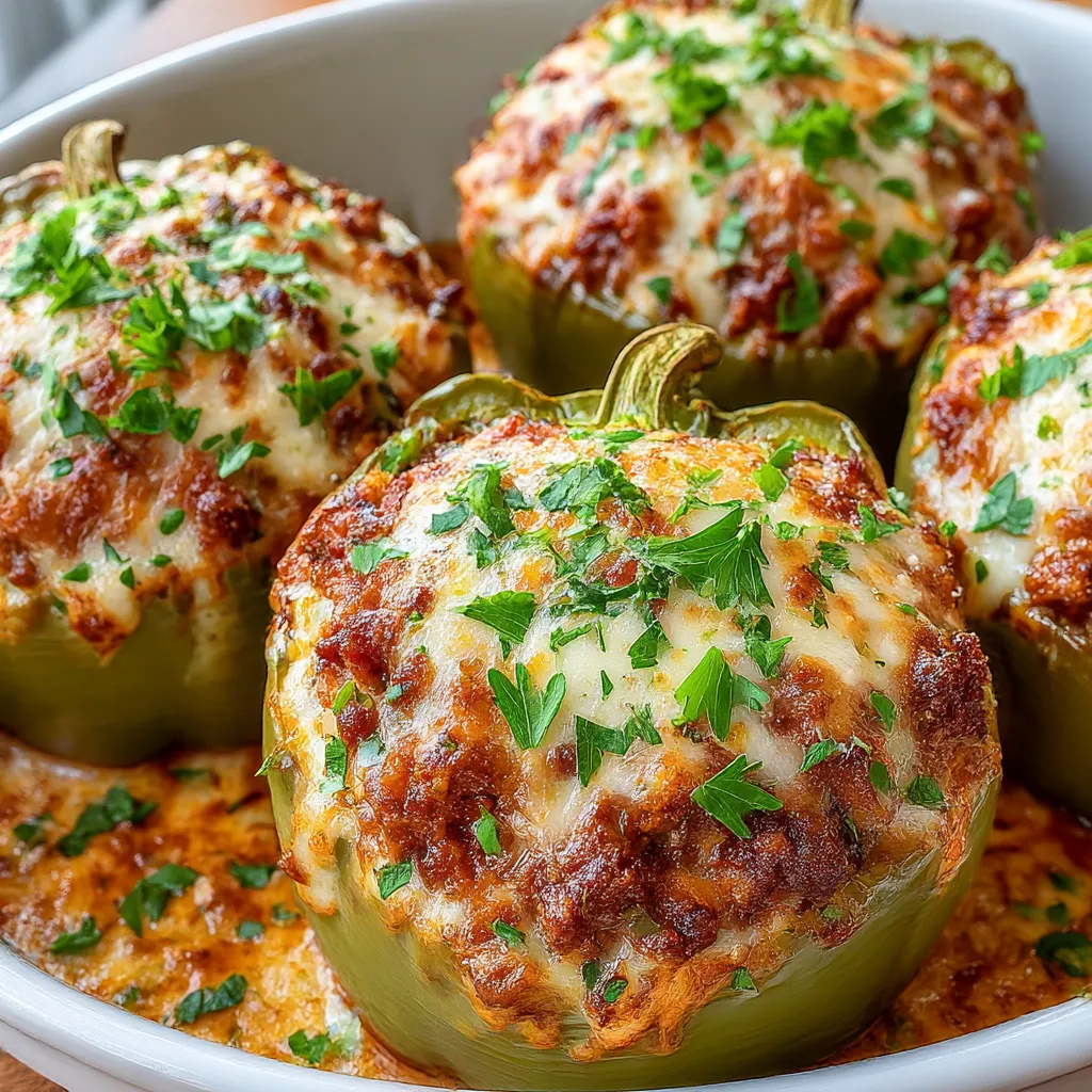 Creamy Keto Low Carb Stuffed Bell Peppers