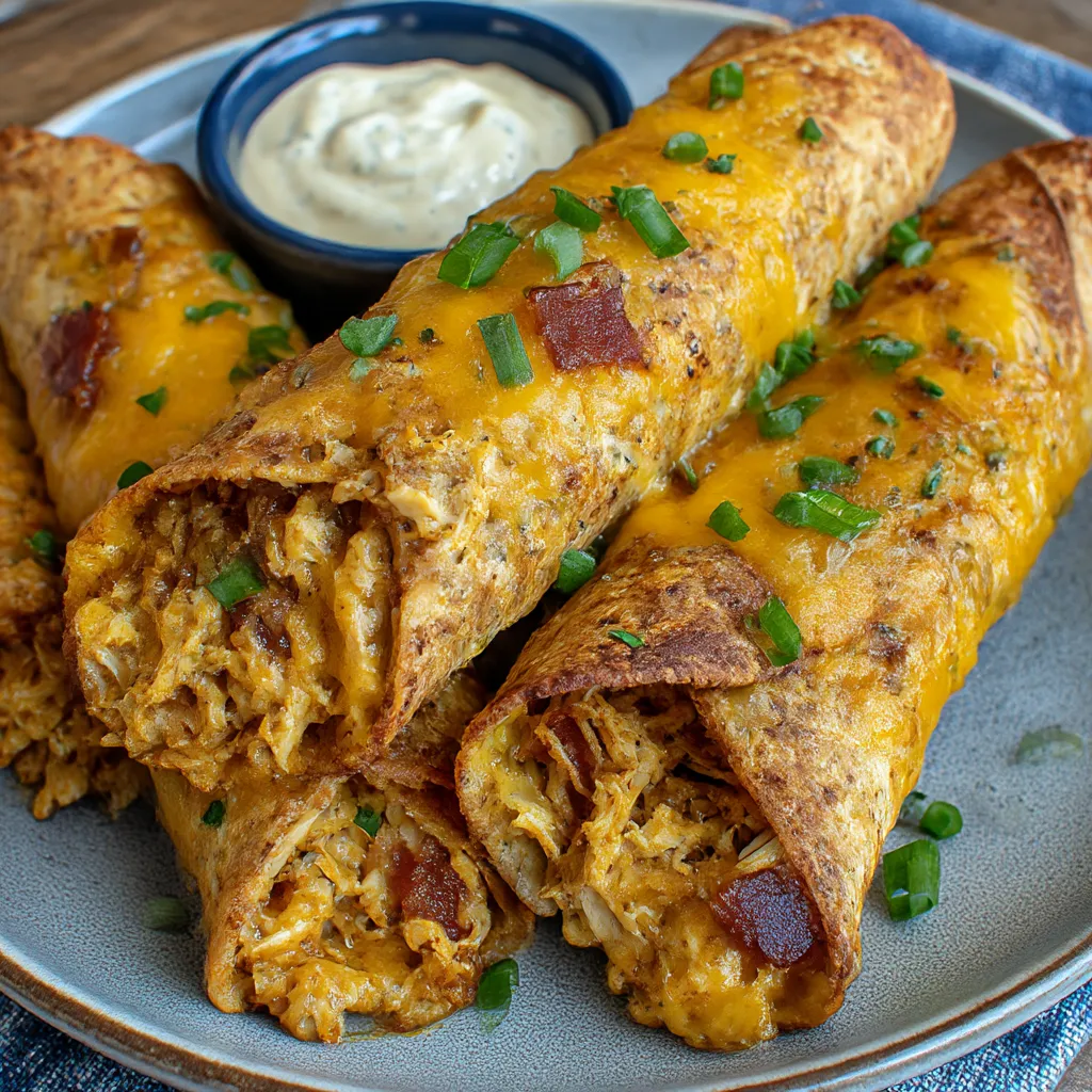 Keto Chicken Turkey Bacon Ranch Taquitos