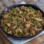 Low-Carb Mongolian Ground Beef and Cabbage