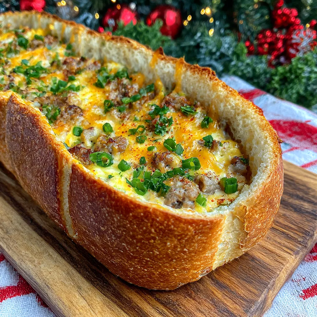 Christmas Morning Quiche Baguette