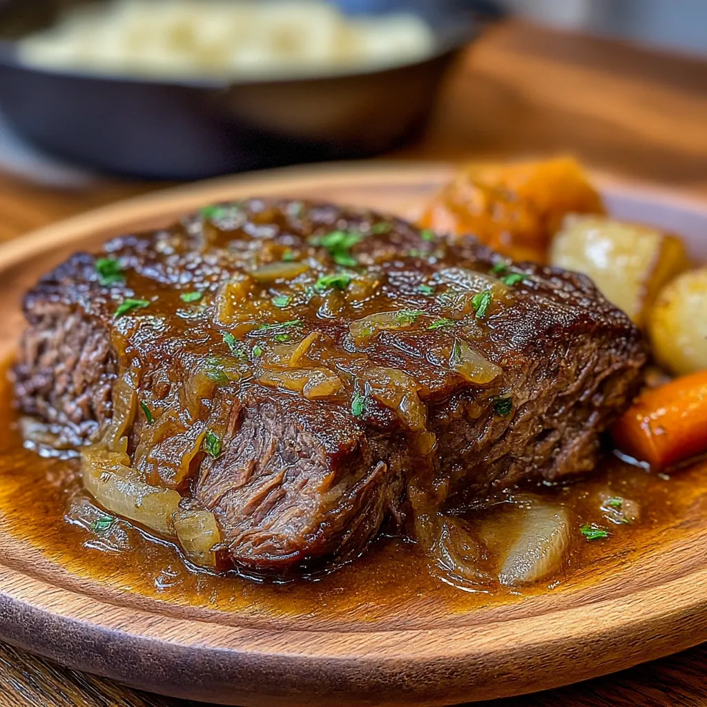 Savory Crock Pot French Onion Pot Roast