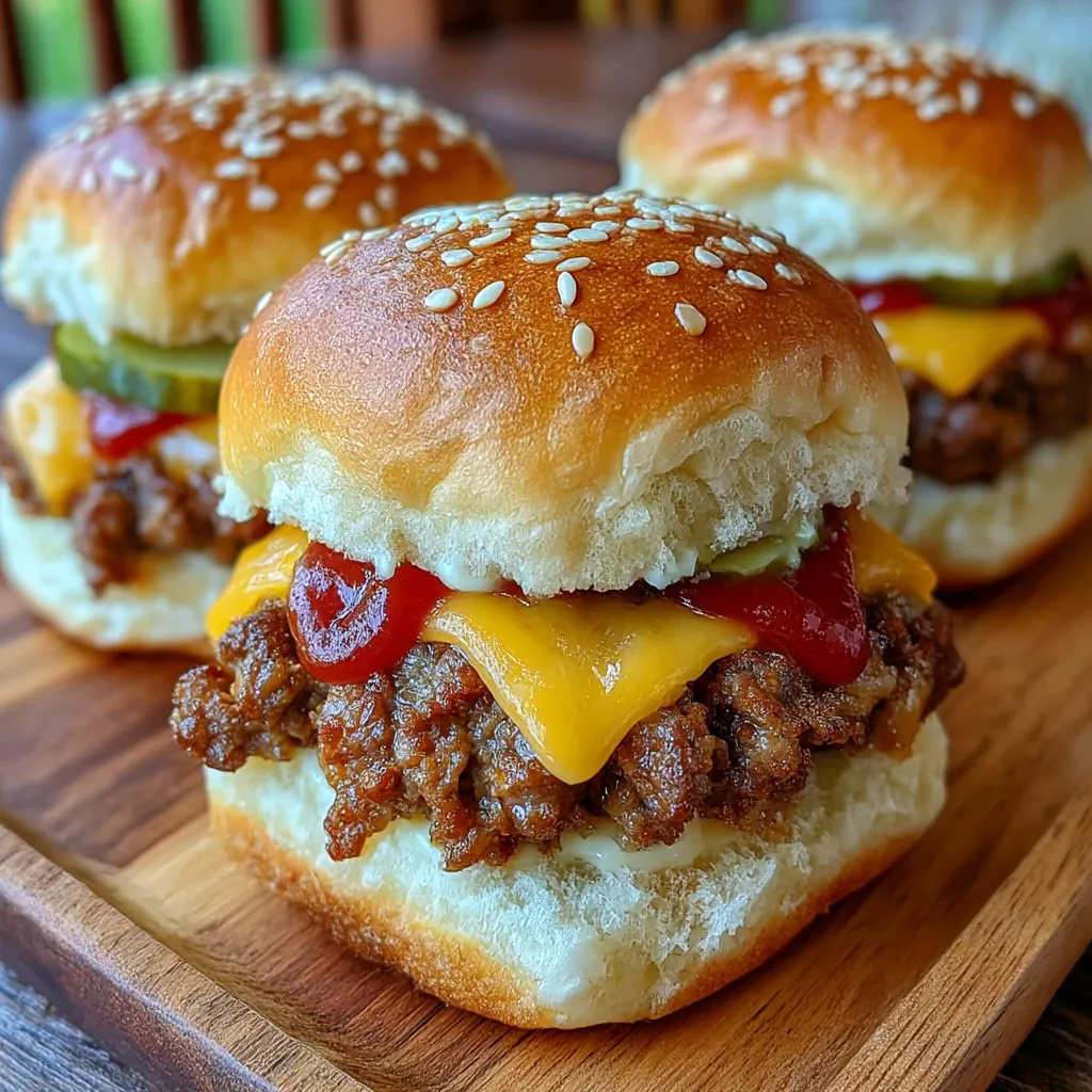 Cheeseburger Sliders with Hawaiian Rolls