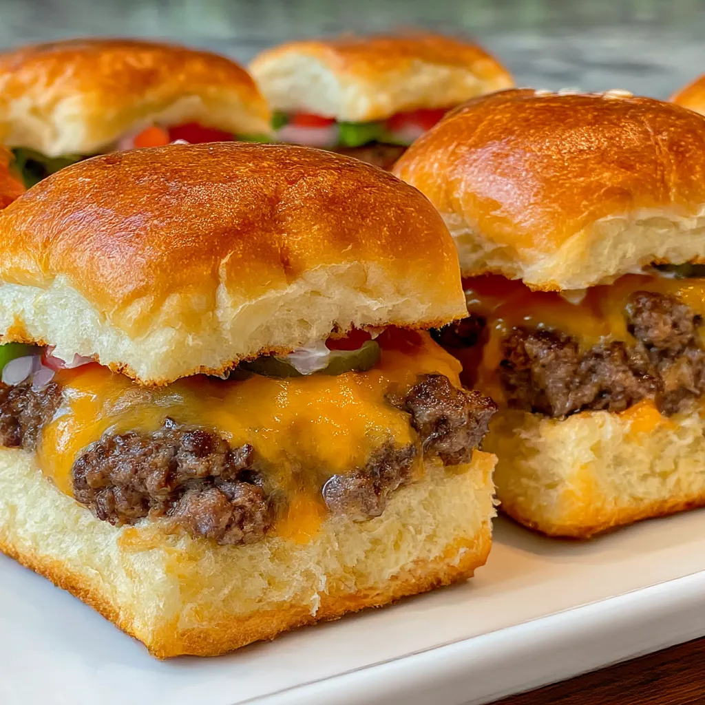 Cheeseburger Sliders with Hawaiian Rolls