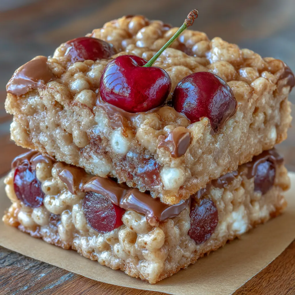 Chocolate Covered Cherry Rice Krispies Treats