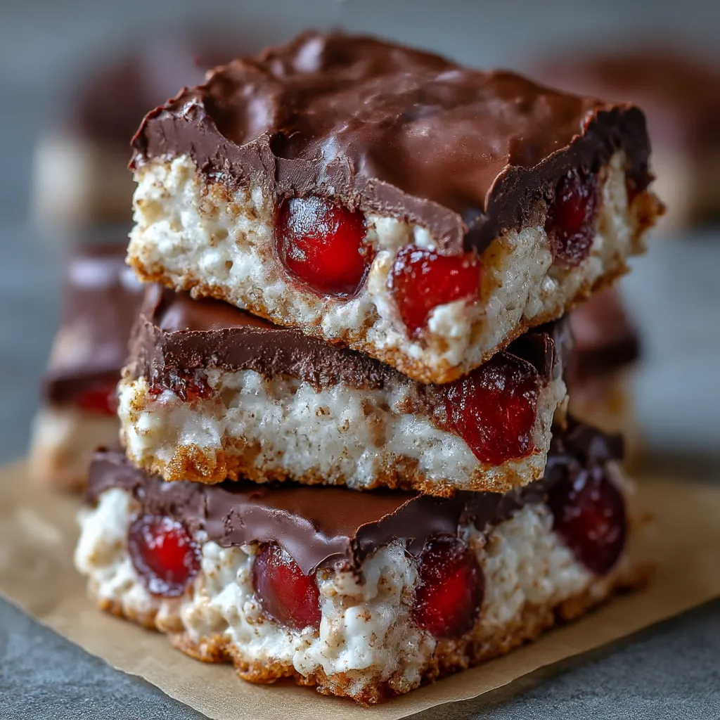 Chocolate Covered Cherry Rice Krispies Treats