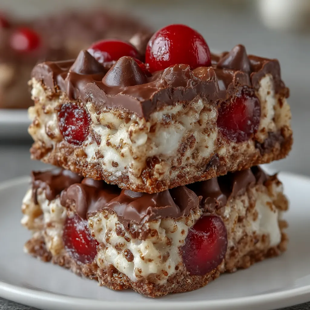 Chocolate Covered Cherry Rice Krispies Treats