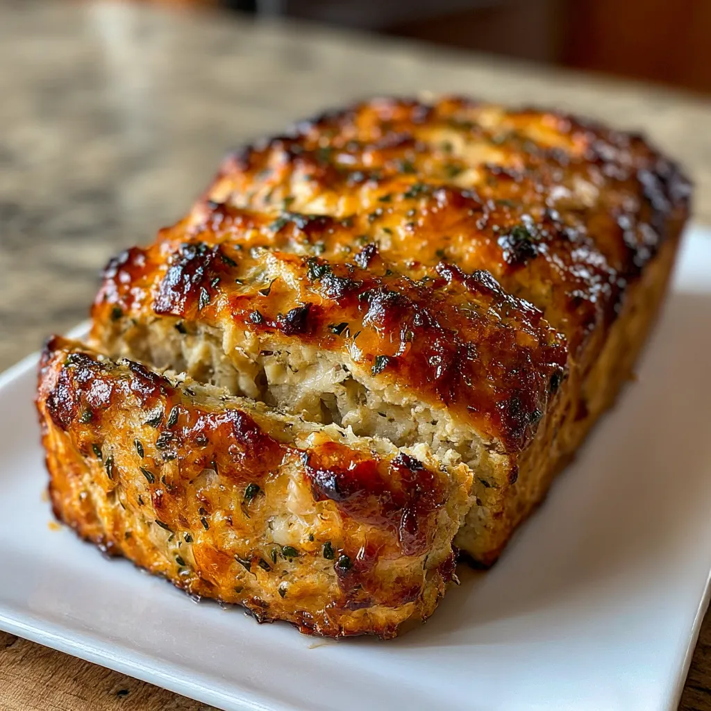 Juicy Garlic Parmesan Chicken Meatloaf