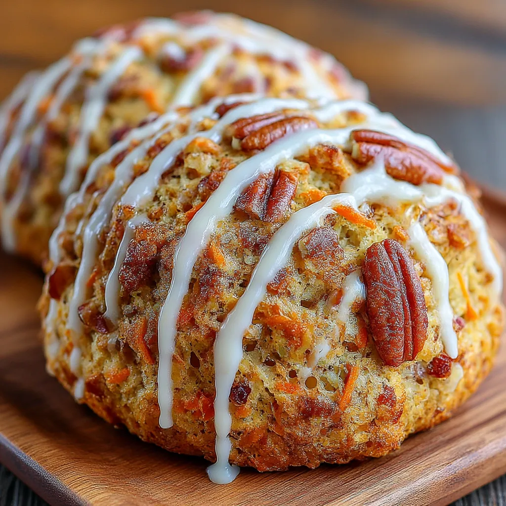 Carrot Cake Scones with Maple Cream Cheese Glaze