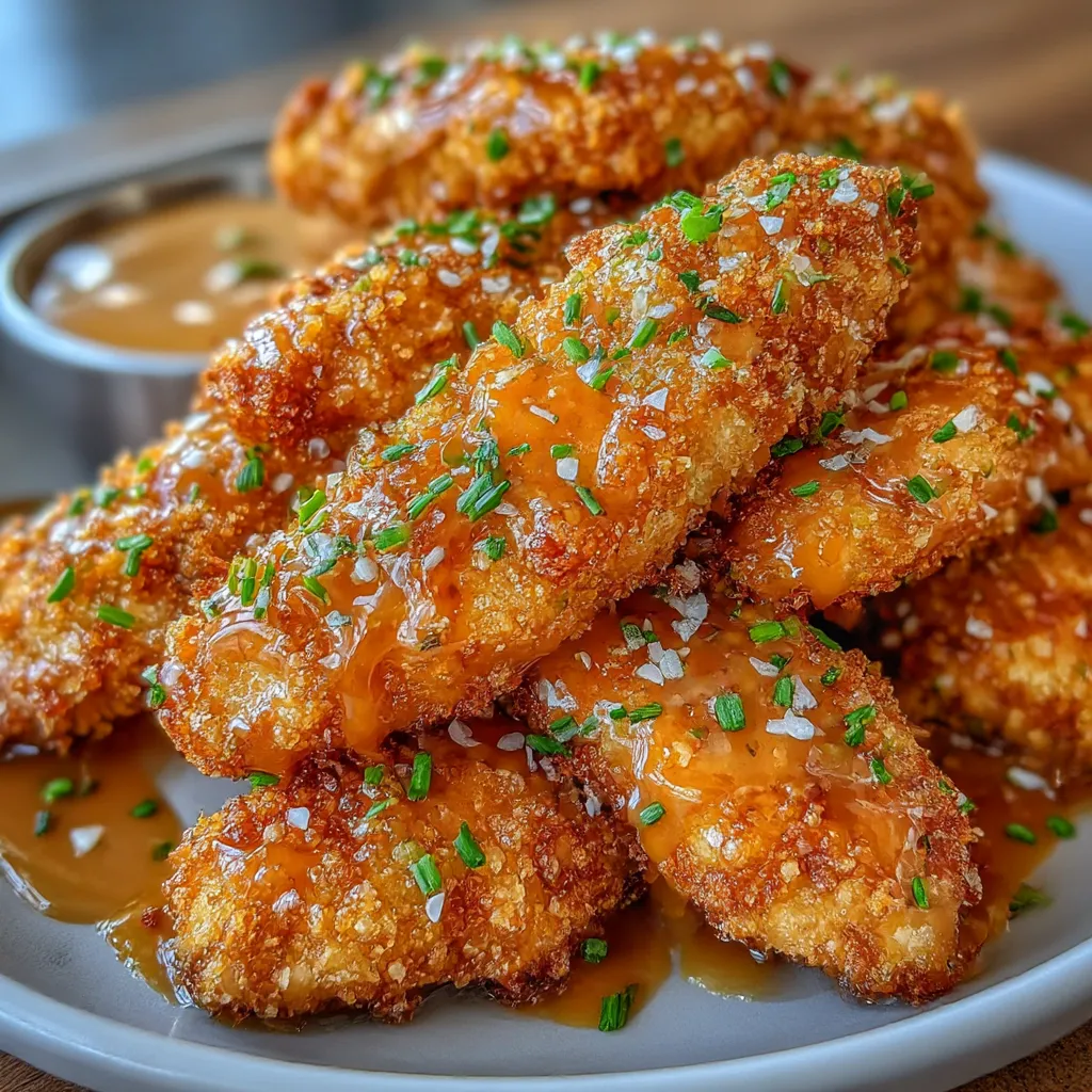 Crispy Air Fryer Honey Butter Garlic Chicken Tenders