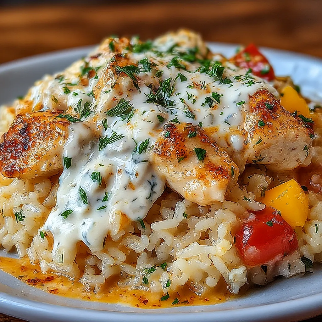 Dump-and-Bake Chicken Tzatziki Rice
