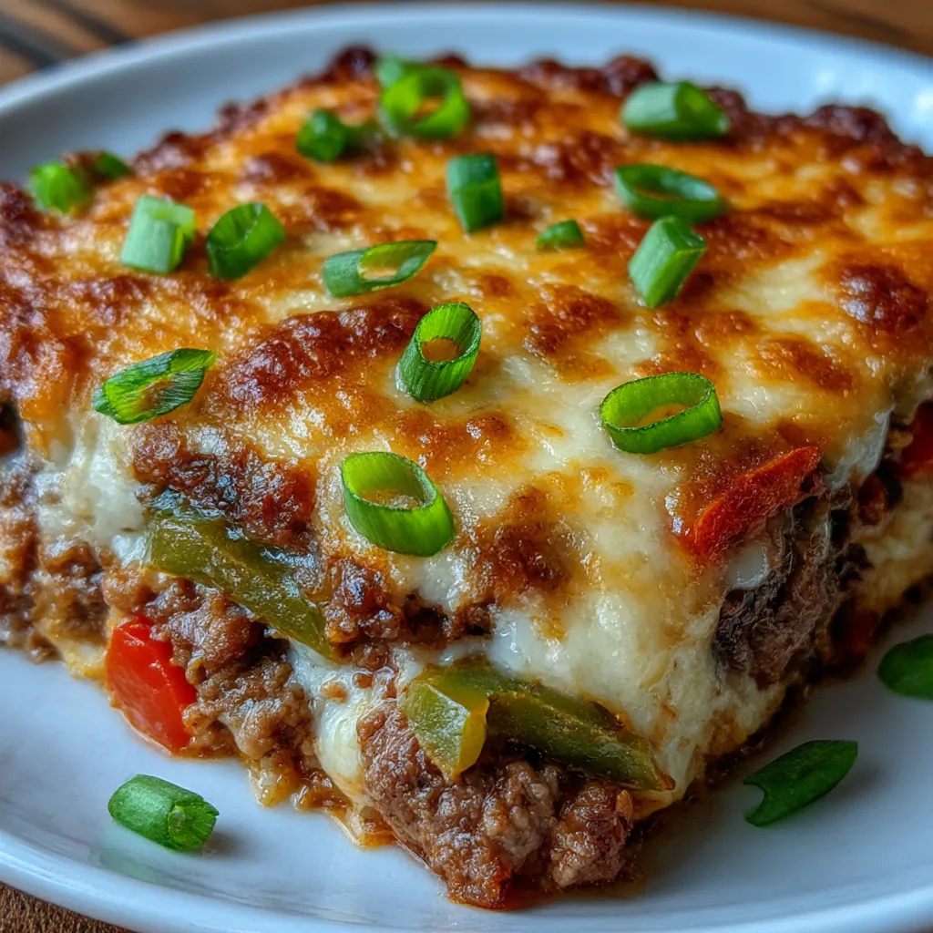 Easy Keto Philly Cheesesteak Casserole