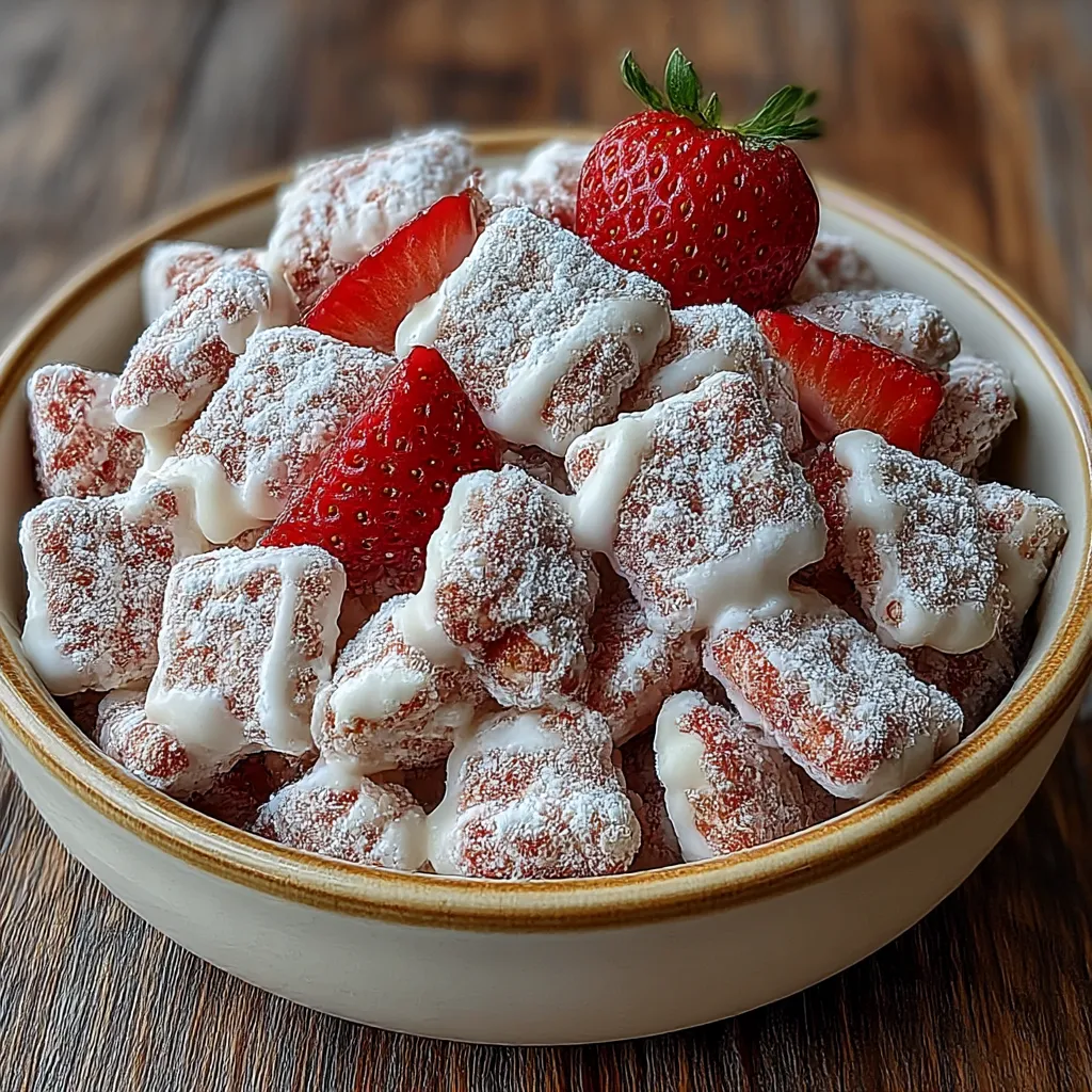 Fluffy Strawberry Shortcake Puppy Chow