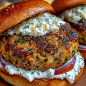 Greek Chicken Burgers with Tzatziki Sauce