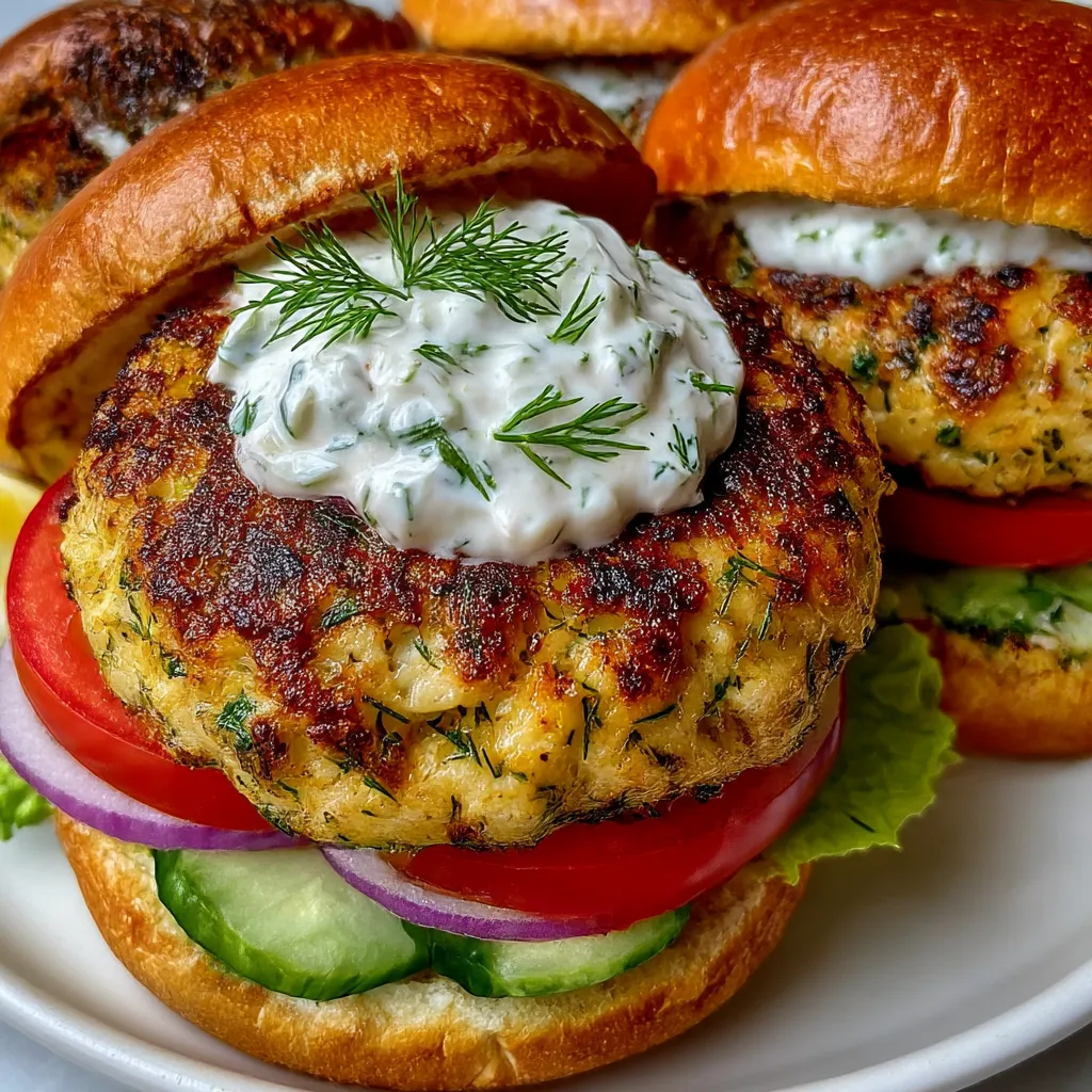 Greek Chicken Burgers with Tzatziki Sauce