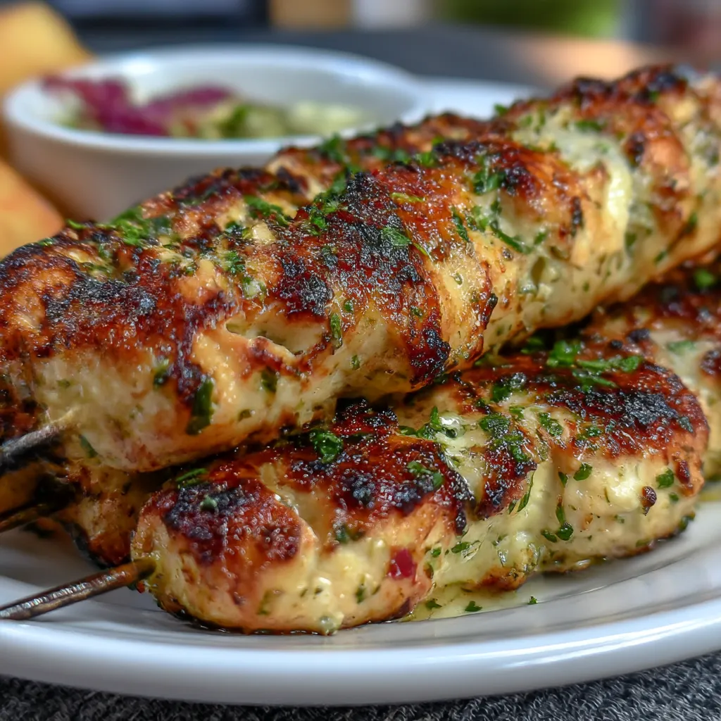 Grilled Ranch Garlic Parmesan Chicken Skewers