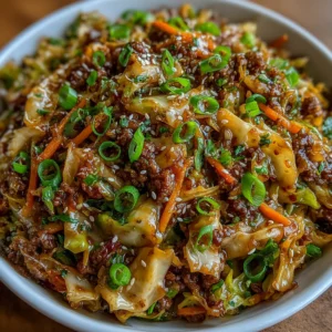 Low-Carb Mongolian Ground Beef and Cabbage