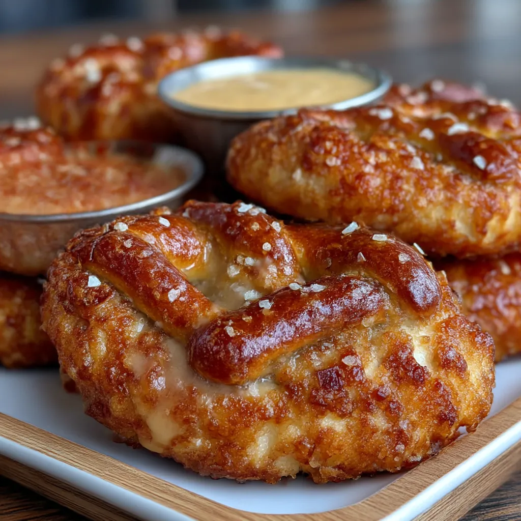 Pretzel Chicken with Mustard-Cheddar Sauce