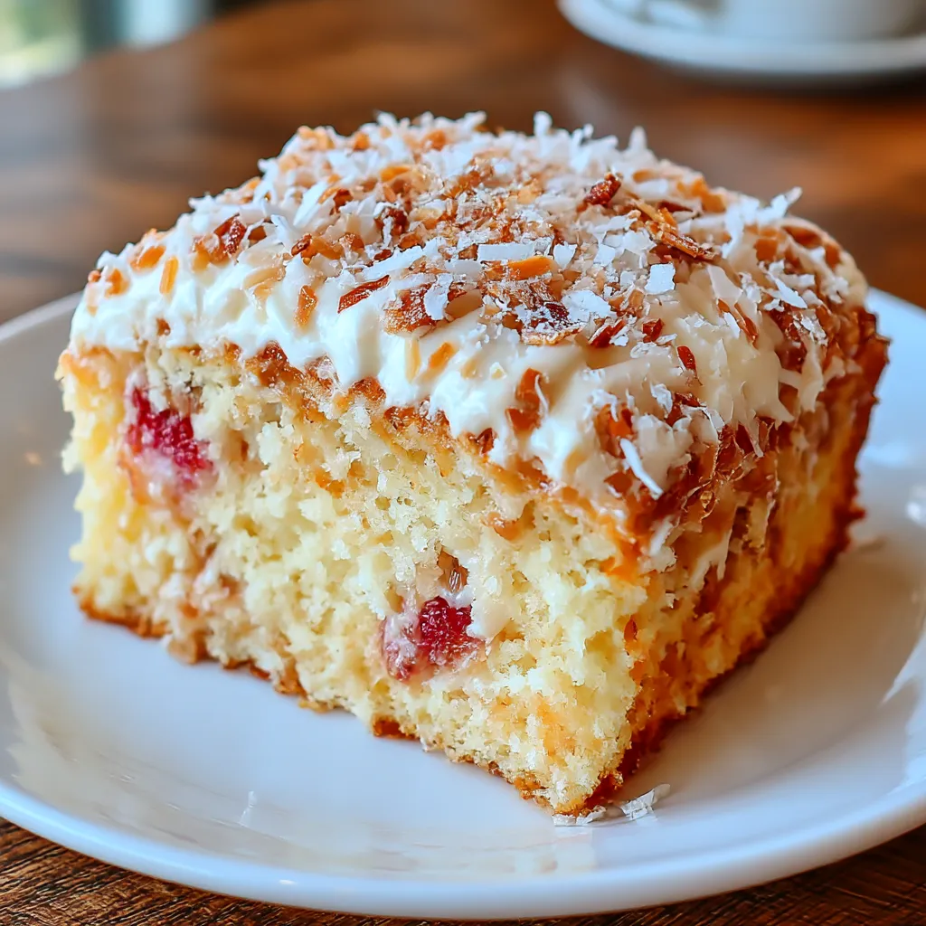 Raspberry Swirl Coconut Snowball Cake
