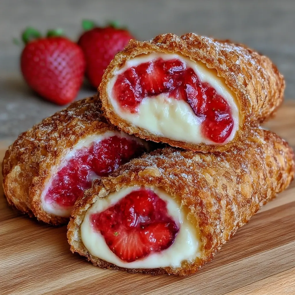 Strawberry Cheesecake Stuffed Eggrolls