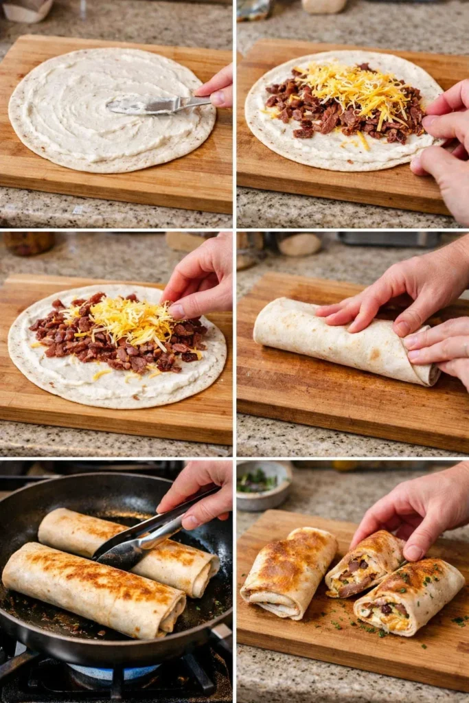 Cheesy Smoked Beef Wraps