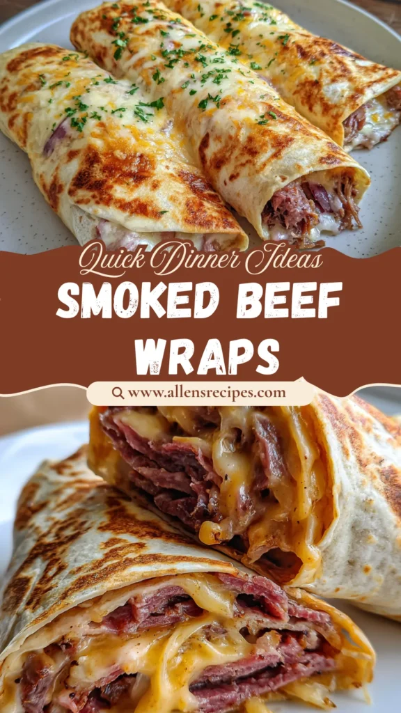 Cheesy Smoked Beef Wraps