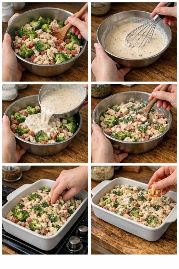 Creamy Chicken Casserole With Broccoli And Smoked Beef