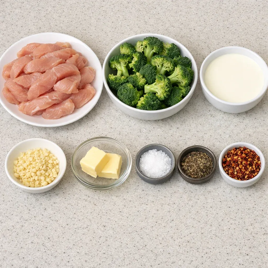 Creamy Garlic Chicken & Broccoli
