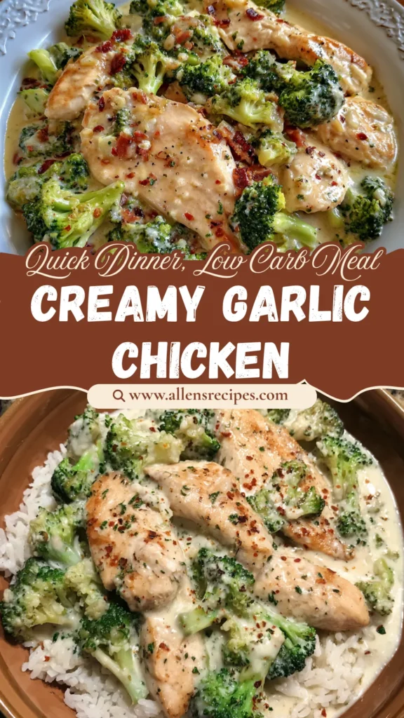 Creamy Garlic Chicken & Broccoli
