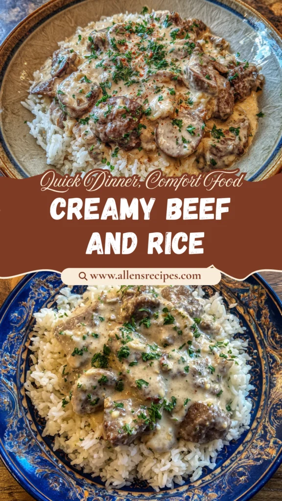 Creamy Smothered Beef and Rice