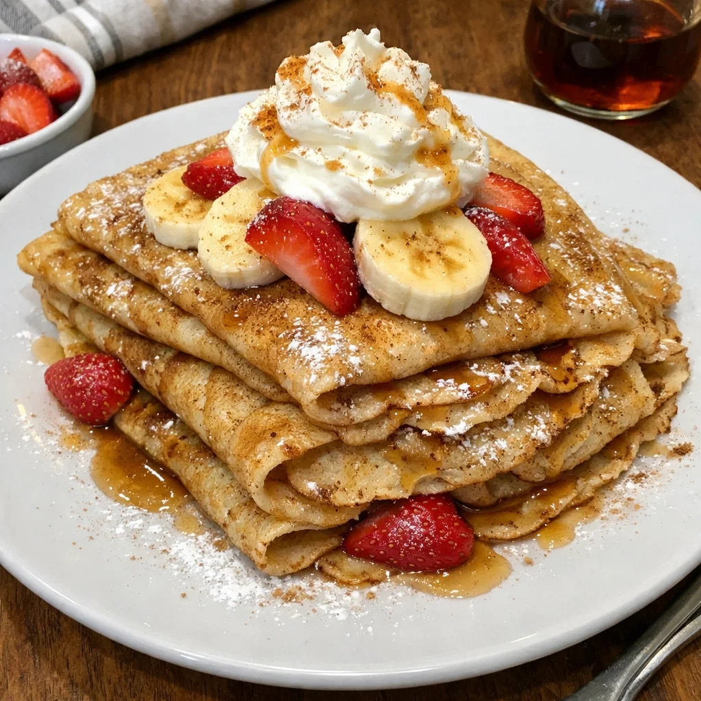 Fluffy High Protein Cinnamon Crepes