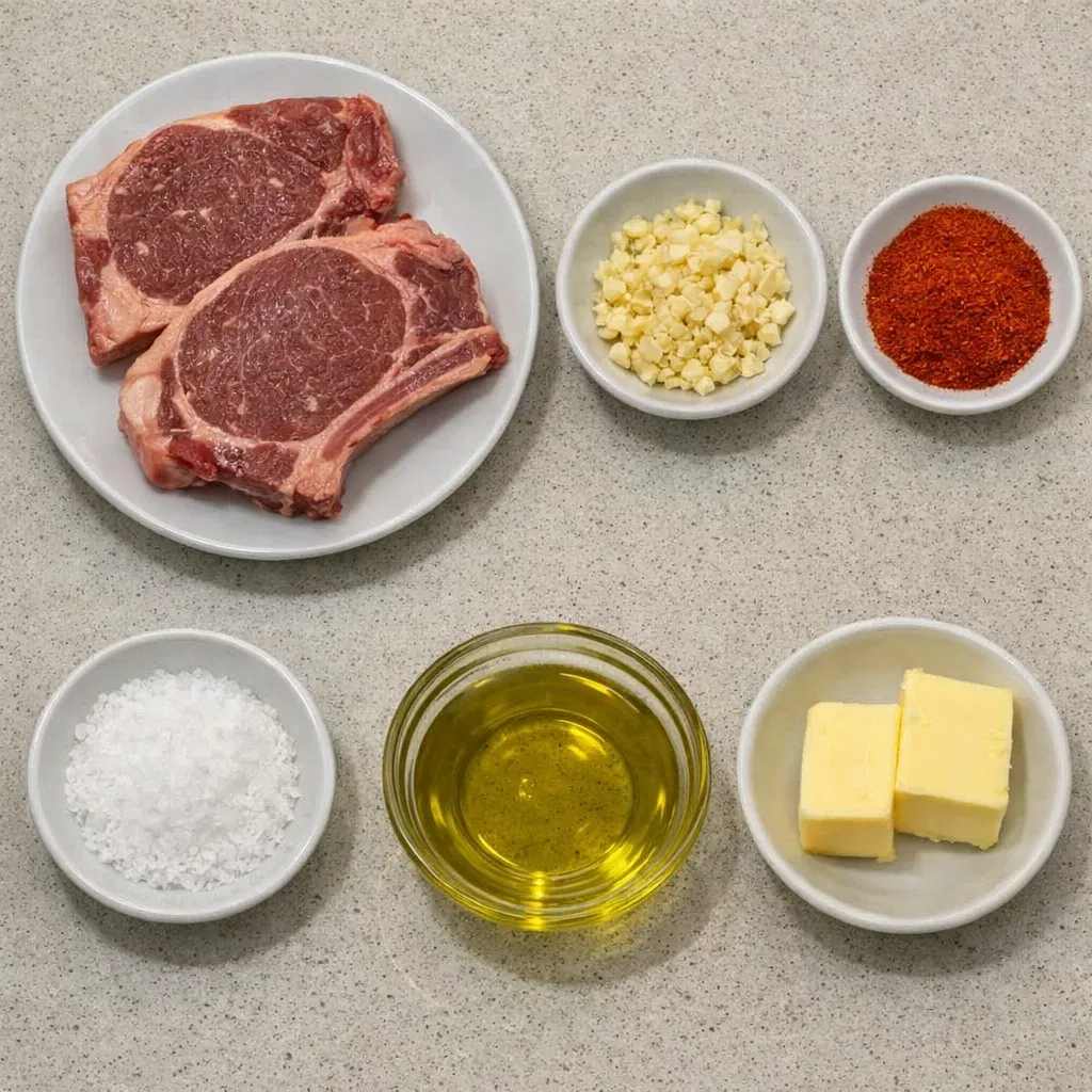 Garlic Butter Pan Seared Beef Chops
