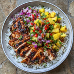 Jerk Chicken Bowl with Pineapple Salsa