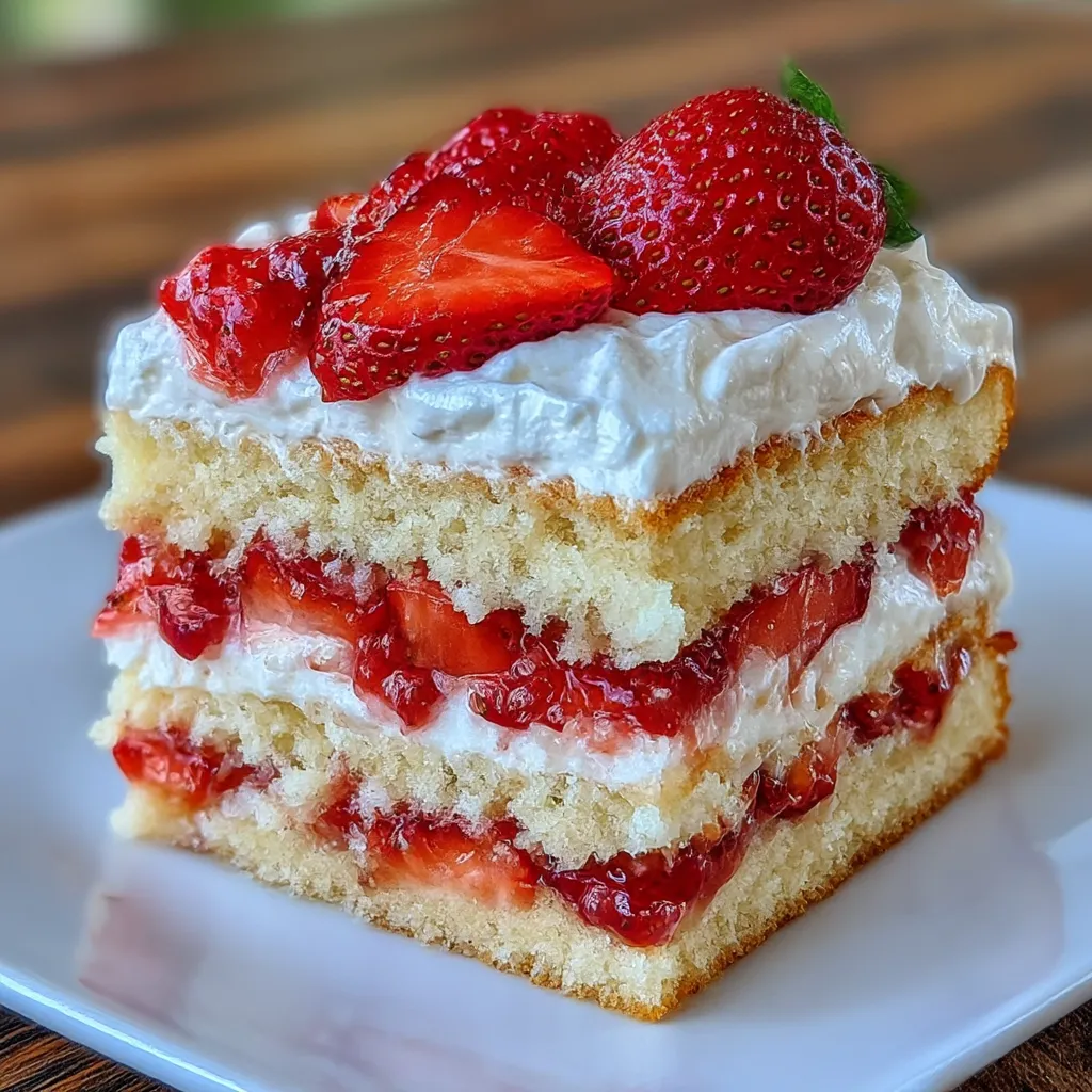 Moist Strawberry Shortcake Cake