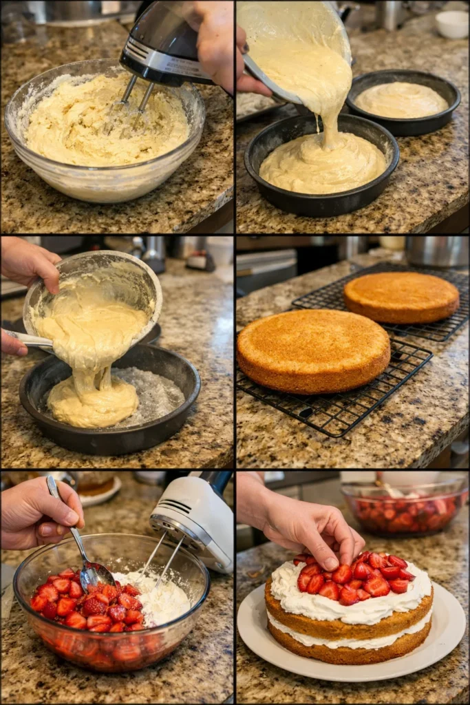 Moist Strawberry Shortcake Cake