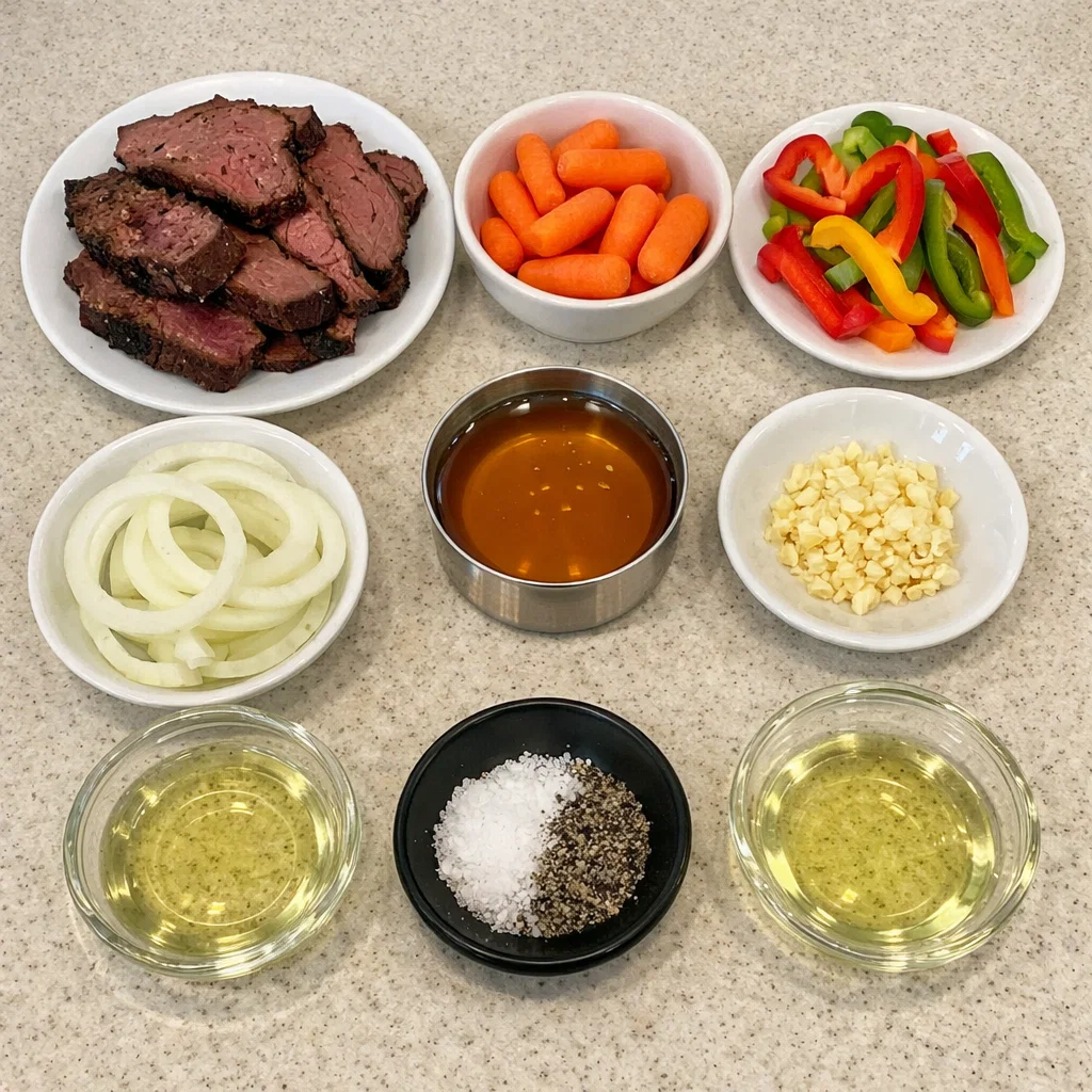 One-Pan Honey Garlic Smoked Beef & Veggies