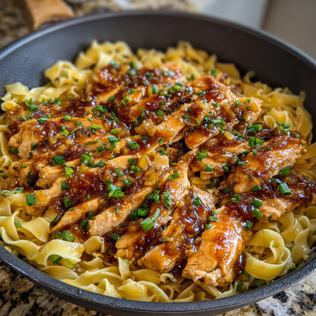 Sticky Garlic Chicken Noodles